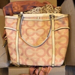 Vintage Coach Op Art Pink Tote